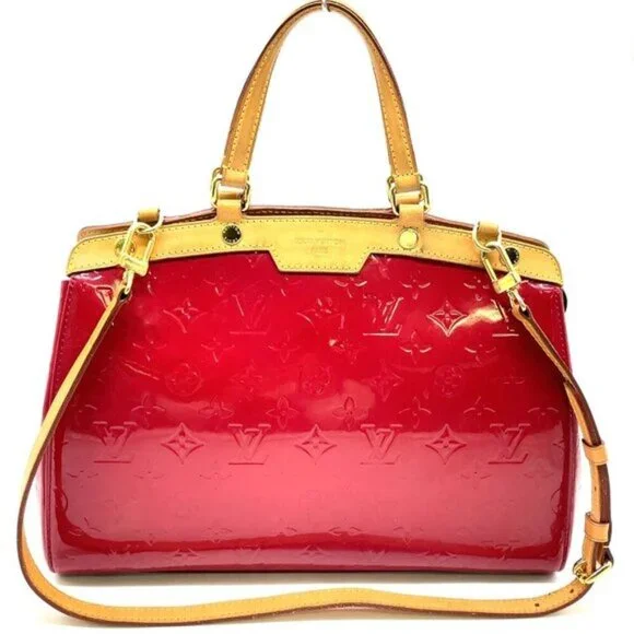 Louis Vuitton Brea MM Red Monogram Vernis Satchel | Authentic LV Crossbody Bag - Picture 2 of 15